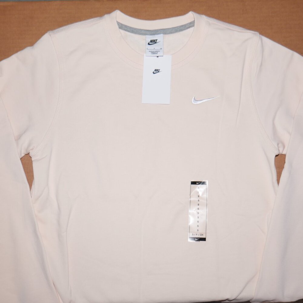 Nike Club Fleece Men's Crewneck Sweatshirt Guava Ice (Light Pink) Size Small NWT